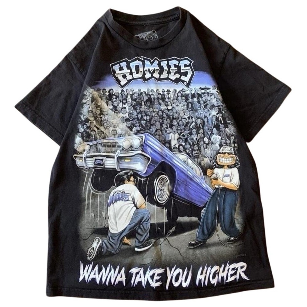 DGA Homies Wanna Take You Higher Graphic T-Shirt Black Men's Size M Cotton